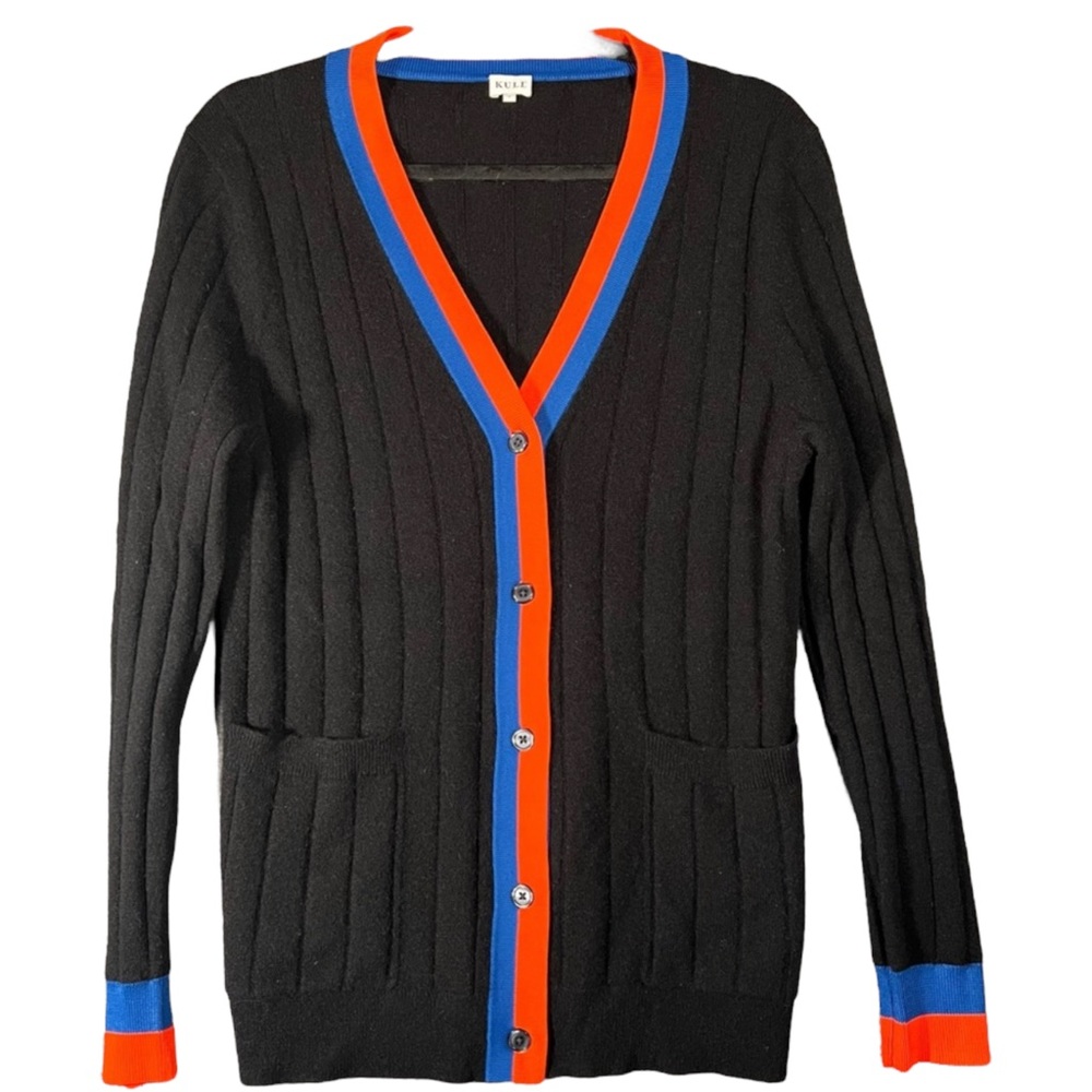 Kule The Sinclair Cardigan Black Small V Neck Cashmere Button Up